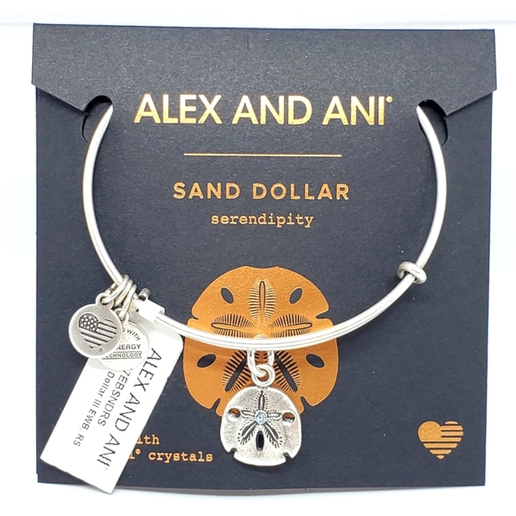 Alex and Ani Jewelry - Alex & Ani Silver Sand Dollar Serendipity Charm Bracelet NWT